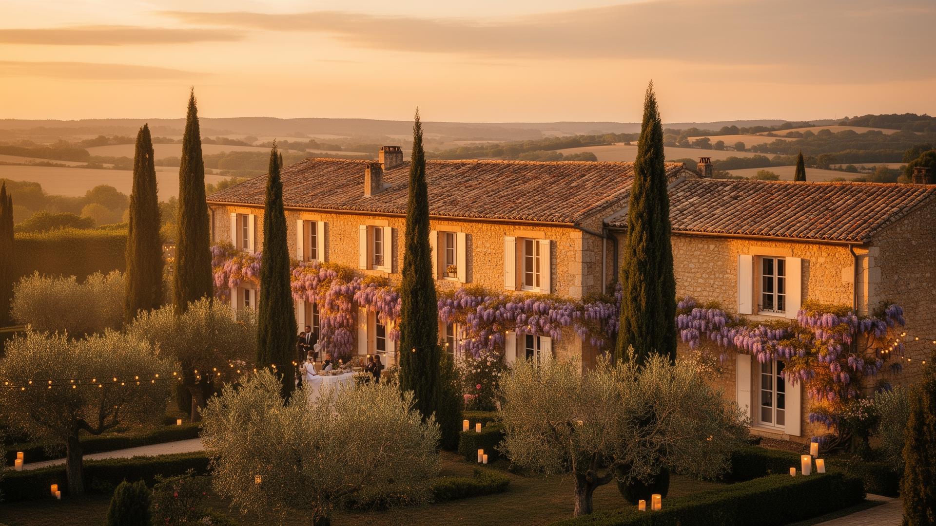 Domaine de Beyssac au coucher de soleil
